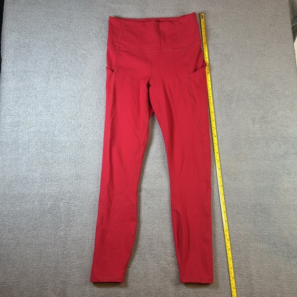 Fabletics Pureluxe Red High-Waisted with Side Pockets Leggings XS - Picture 2 of 10